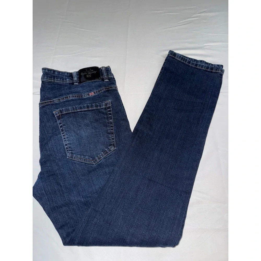 English Laundry Sutton Slim Straight Jeans Mens 38x34 Dark Wash Stretch Denim